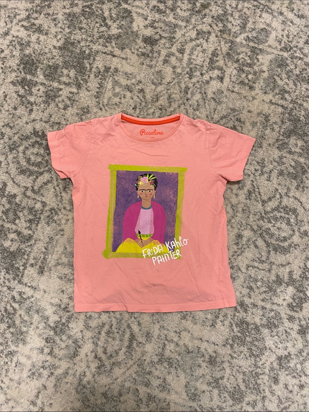 Piccolina Pink Girls' Frida Kahlo Graphic Tee - Short Sleeve